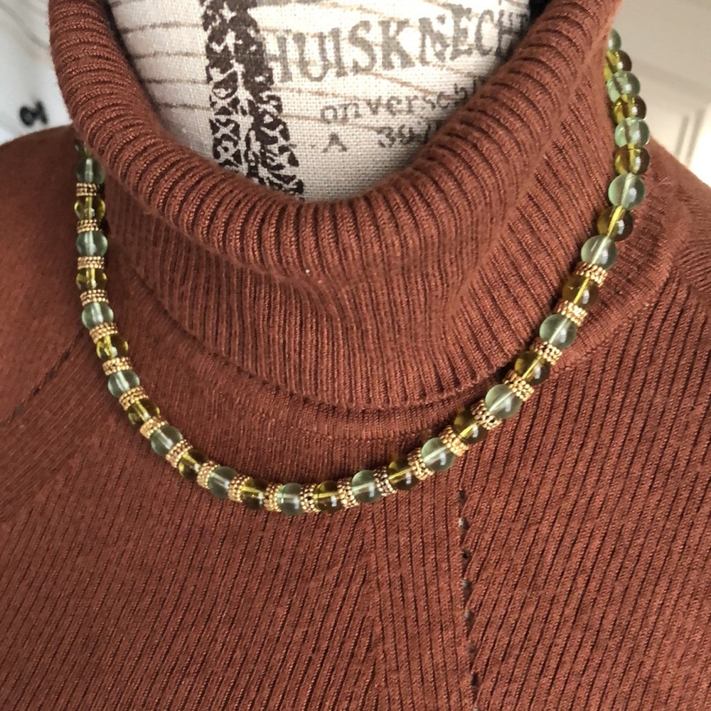 Green Glass Bead Necklace